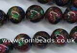 CGO07 15.5 inches 16mm round gold multi-color stone beads