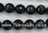 CGO175 15.5 inches 14mm faceted round gold blue color stone beads