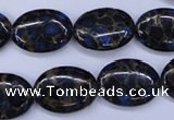 CGO207 15.5 inches 12*16mm oval gold blue color stone beads