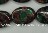 CGO42 15.5 inches 18*25mm oval gold multi-color stone beads