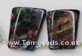 CGO45 Top-drilled 22*28mm trapezoid gold multi-color stone beads
