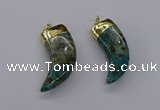 CGP3275 20*50mm - 22*55mm horn ocean agate pendants