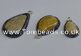 CGP3415 22*35mm - 35*50mm flat teardrop fossil coral pendants