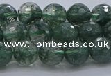 CGQ522 15.5 inches 8mm faceted round imitation green phantom quartz beads