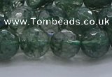 CGQ523 15.5 inches 10mm faceted round imitation green phantom quartz beads