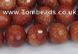 CGS474 15.5 inches 12mm faceted round goldstone beads wholesale