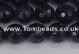 CGS481 15.5 inches 10mm faceted round blue goldstone beads