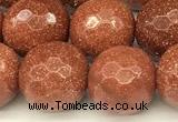 CGS491 15 inches 8mm faceted round goldstone beads