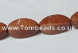 CGS75 15.5 inches 10*20mm twisted rice goldstone beads wholesale