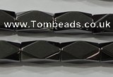 CHE225 15.5 inches 10*20mm faceted cuboid hematite beads wholesale