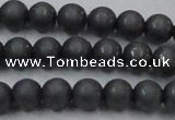 CHE404 15.5 inches 8mm round matte hematite beads wholesale