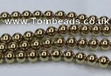 CHE432 15.5 inches 4mm round plated hematite beads wholesale