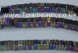 CHE585 15.5 inches 1*4*4mm square plated hematite beads wholesale