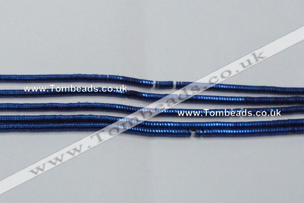 CHE664 15.5 inches 1*4mm tyre plated hematite beads wholesale