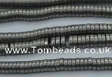 CHE675 15.5 inches 1*3mm tyre matte plated hematite beads