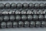 CHE720 15.5 inches 4mm round matte plated hematite beads wholesale