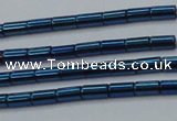 CHE765 15.5 inches 2*4mm tube plated hematite beads wholesale