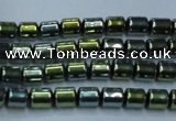 CHE789 15.5 inches 4*4.5mm drum plated hematite beads wholesale