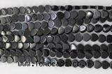 CHG106 15.5 inches 6mm flat heart black stone beads wholesale