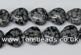 CHG37 15.5 inches 12*12mm heart snowflake obsidian beads wholesale