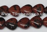 CHG51 15.5 inches 14*14mm heart mahogany obsidian beads wholesale