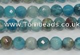 CHM211 15.5 inches 6mm faceted round blue hemimorphite beads