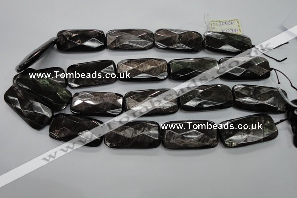 CHS40 15.5 inches 20*40mm faceted rectangle natural hypersthene beads