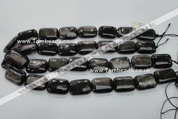 CHS93 15.5 inches 18*25mm rectangle natural hypersthene beads