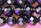 CJB200 15.5 inches 5mm faceted round jet beads wholesale