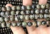 CJB318 15.5 inches 12mm round orange dendritic jade beads
