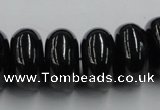 CJB35 16 inches 10*20mm rondelle natural jet gemstone beads