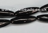 CJB54 15.5 inches 10*30mm rice natural jet gemstone beads