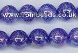 CKQ104 15.5 inches 12mm round AB-color dyed crackle quartz beads