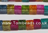 CKQ115 15.5 inches 8*8mm cube dyed crackle quartz beads