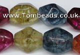 CKQ118 15.5 inches 15*20mm nuggets dyed crackle quartz beads