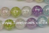 CKQ65 15.5 inches 14mm round AB-color dyed crackle quartz beads