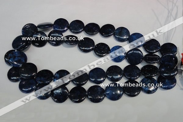 CKU138 15.5 inches 20mm flat round dyed kunzite beads wholesale