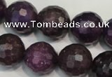CKU26 15.5 inches 16mm faceted round purple kunzite beads wholesale