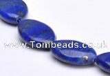 CLA34 13*20mm flat oval deep blue dyed lapis lazuli beads
