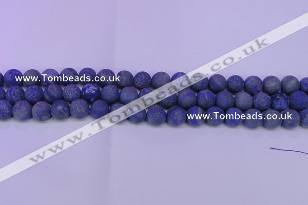 CLA60 15.5 inches 4mm round matte lapis lazuli beads