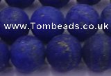 CLA75 15.5 inches 14mm round matte lapis lazuli beads wholesale