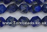CLA86 15.5 inches 6mm faceted nuggets dyed lapis lazuli beads