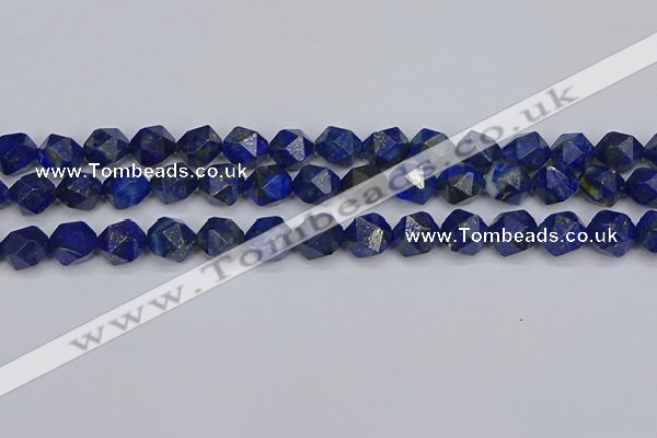 CLA87 15.5 inches 8mm faceted nuggets dyed lapis lazuli beads