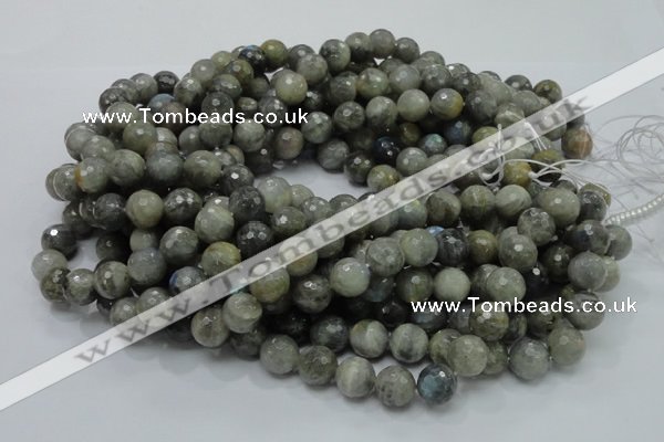 CLB24 15.5 inches 12mm faceted round labradorite gemstone beads