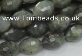 CLB36 15.5 inches 12*16mm faceted rice labradorite gemstone beads