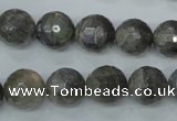 CLB515 15.5 inches 14mm faceted round labradorite gemstone beads