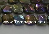 CLB685 15.5 inches 8mm faceted square AB-color labradorite beads