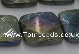 CLB691 15.5 inches 25mm faceted square AB-color labradorite beads