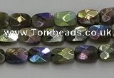 CLB694 15.5 inches 6*8mm faceted rectangle AB-color labradorite beads