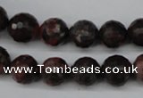 CLD104 15.5 inches 12mm faceted round leopard skin jasper beads